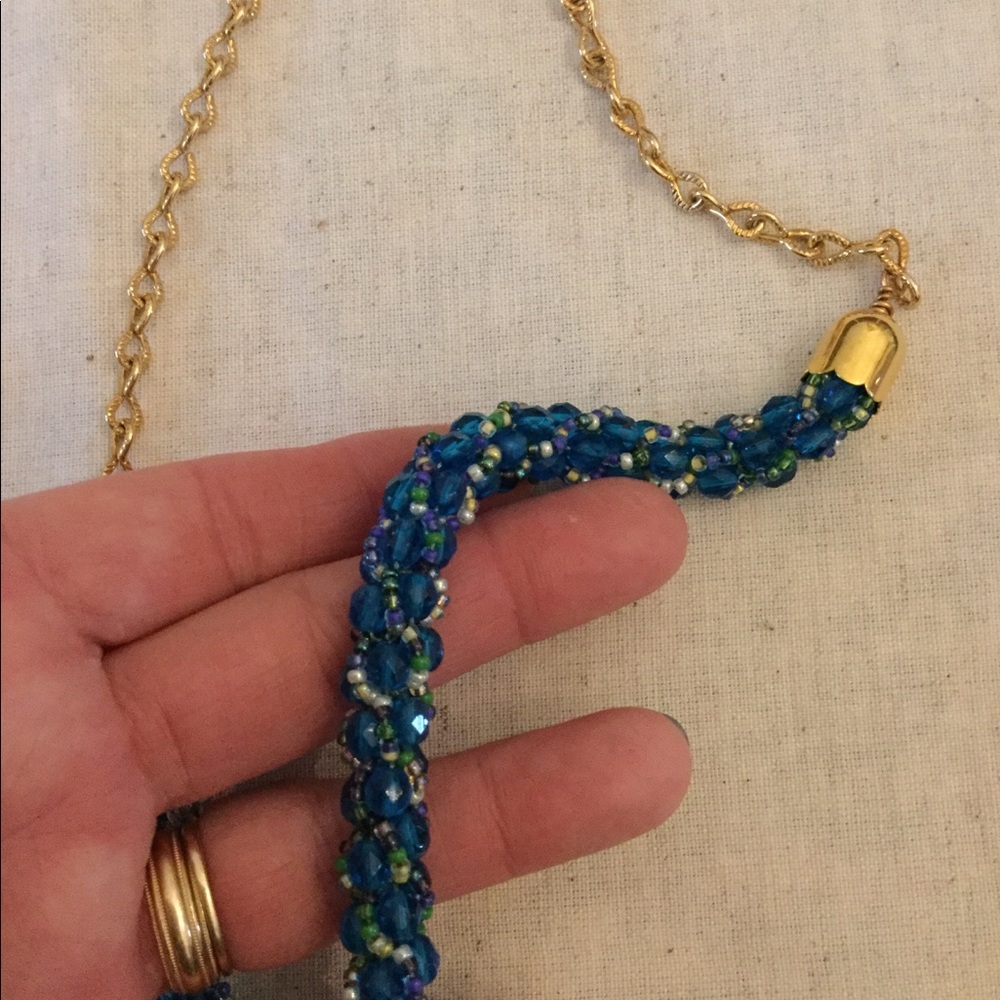 Blue bead necklace